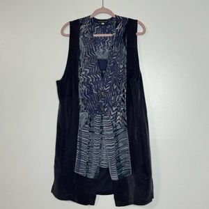 Melinda Phillips Lagenlook Art To Wear Rayon Tunic Vest Jacket Women’s Size S